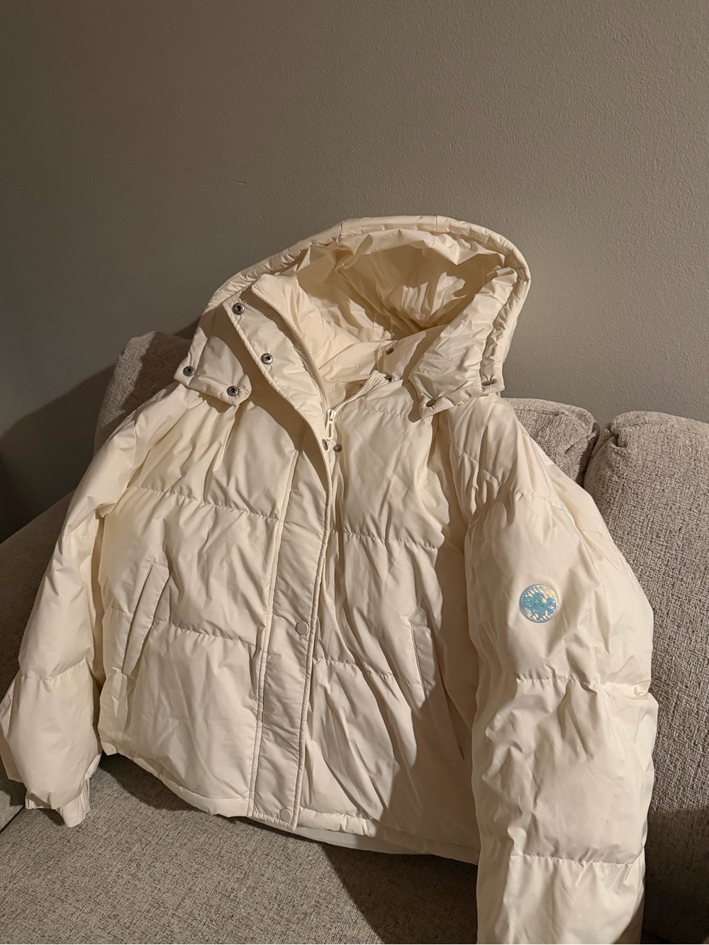 Cream puffer jacket - Picture 2 of 5
